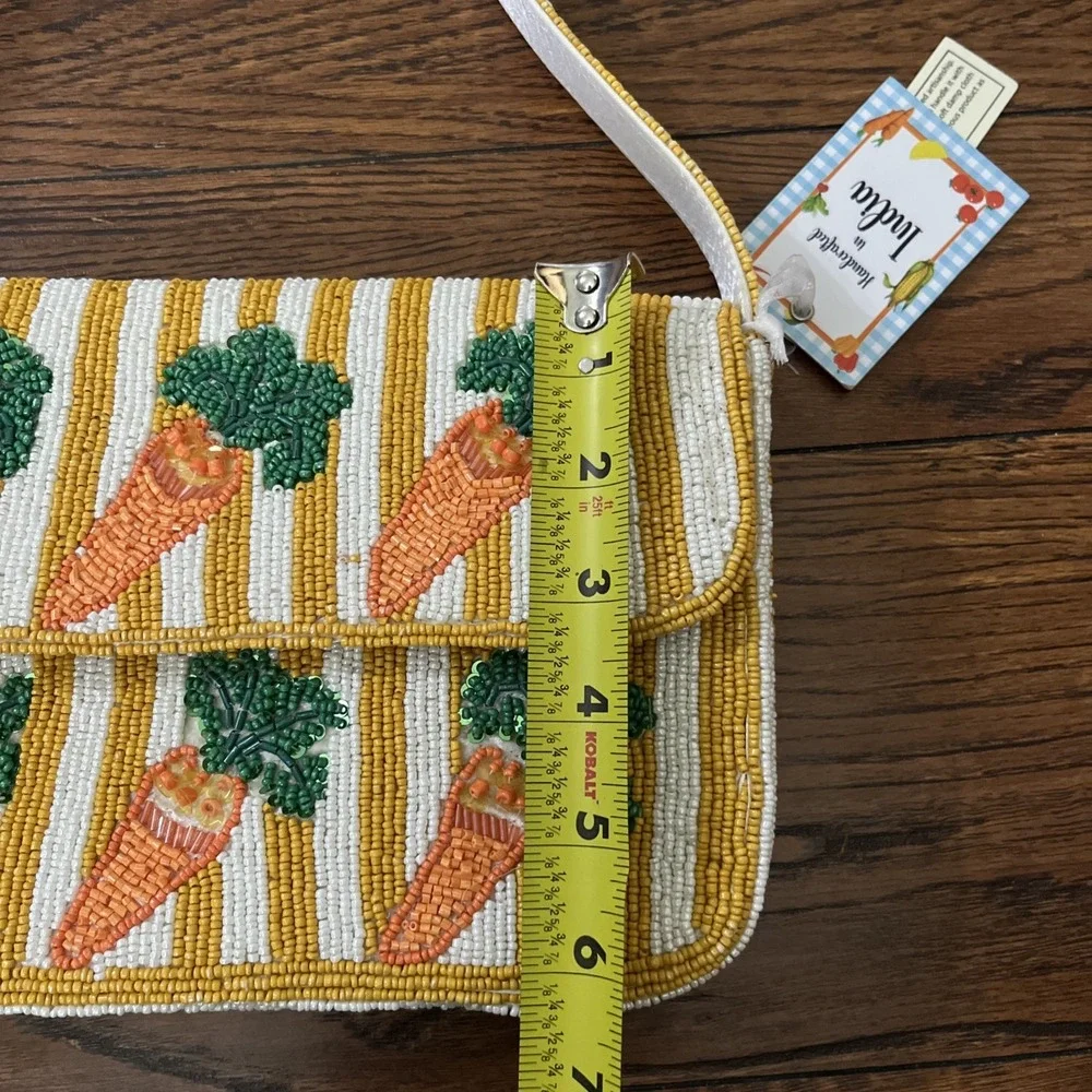 New Release Handcrafted in India Carrot Spring Vegetable Beaded Bag Viral TikTok